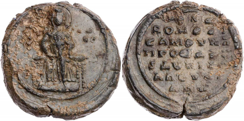 Samuel Alusianos, Prohedros und Dux, um 1070-1090. Bleisiegel Vs.: Muttergottes ...