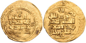 GROSS-SELDSCHUKEN
Rukn al din Abu al Muzaffer Bargiyaruk, 1094-1105 (487-498 AH). AV-Dinar Mitchiner Typ 880. 3.56 g. Randprägeschwäche, beschnitten,...