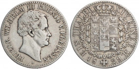 BRANDENBURG - PREUSSEN PREUSSEN, KÖNIGREICH
Friedrich Wilhelm III., 1797-1840. Taler 1829 A AKS 17; J. 62; Thun 250. fast ss