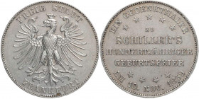 FRANKFURT STADT
 Vereinstaler 1859 100. Geburtstag Schillers AKS 43; J. 50; Thun 139. kl. Kratzer, ss