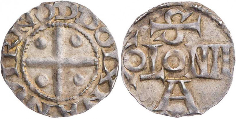 KÖLN KÖNIGLICHE MÜNZSTÄTTE
Otto III., 983-1002, ab 996 als Kaiser. Pfennig um 1...