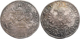 KÖLN STADT
 Taler 1568 Mit Titel Maximilians II., Vs.: behelmter Stadtschild, von Greif und Löwe gehalten, Rs.: bekrönter Doppeladler Dav. 9155; Noss...