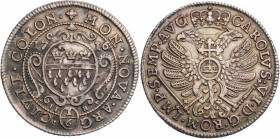 KÖLN STADT
 1/6 Taler 1716 Vs.: Wappenkartusche mit Stadtschild, Rs.: bekrönter Doppeladler Noss 576. 4.15 g. dunkle Tönung, Rs. Kratzer, sonst ss+...