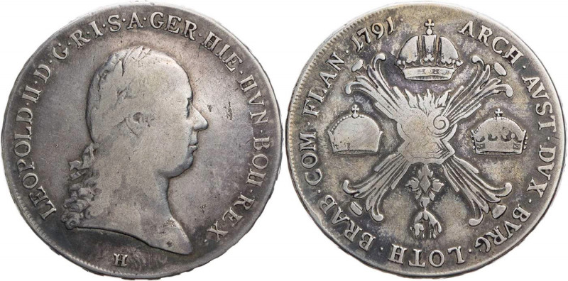 RÖMISCH-DEUTSCHES REICH
Leopold II., 1790-1792. Kronentaler 1791 H Günzburg Her...