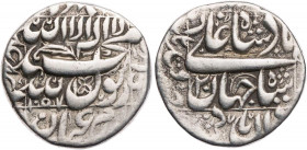 INDIEN MOGHUL-REICH
Muhammad Shah Jahan, 1628-1658 (1037-1068 AH). Rupee 1647/1648 (1057 AH = Jahr 20) Qandahar KM 235.22. 10.85 g. ss