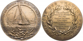 VERKEHRSWESEN SCHIFFAHRT
Frankreich Feuervergoldete Silbermedaille 1897 v. Henri Dubois, bei Monnaie de Paris Auf die Separierung der Kanäle des Süde...