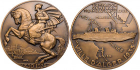 VERKEHRSWESEN SCHIFFAHRT
Frankreich Bronzemedaille 1935 v. Raymond Delamarre, bei Monnaie de Paris Auf die Indienststellung der "Ville d'Alger", Vs.:...