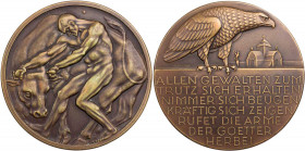 KUNSTMEDAILLEN 20. JAHRHUNDERT
Bosselt, Rudolf, 1871-1938. Bronzemedaille o. J. (1910) bei Carl Poellath, Schrobenhausen Prämie der Weltausstellung B...