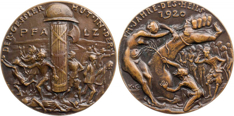 KUNSTMEDAILLEN 20. JAHRHUNDERT
Goetz, Karl, 1875-1950. Bronzemedaille 1920 Der ...