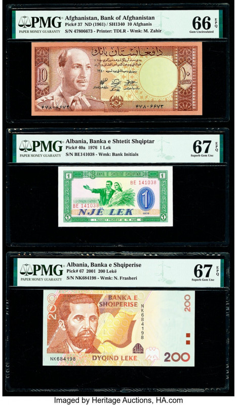 Afghanistan, Albania & Bulgaria Group Lot of 5 Examples PMG Gem Uncirculated 66 ...