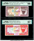 Bahrain Monetary Agency 1/2; 1 Dinar 1973 Pick 7*; 8 Replacement/Issued Two Examples PMG Gem Uncirculated 66 EPQ; Superb Gem Unc 67 EPQ. 

HID09801242...
