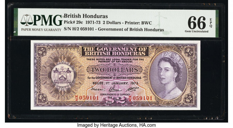 British Honduras Government of British Honduras 2 Dollars 1.1.1973 Pick 29c PMG ...