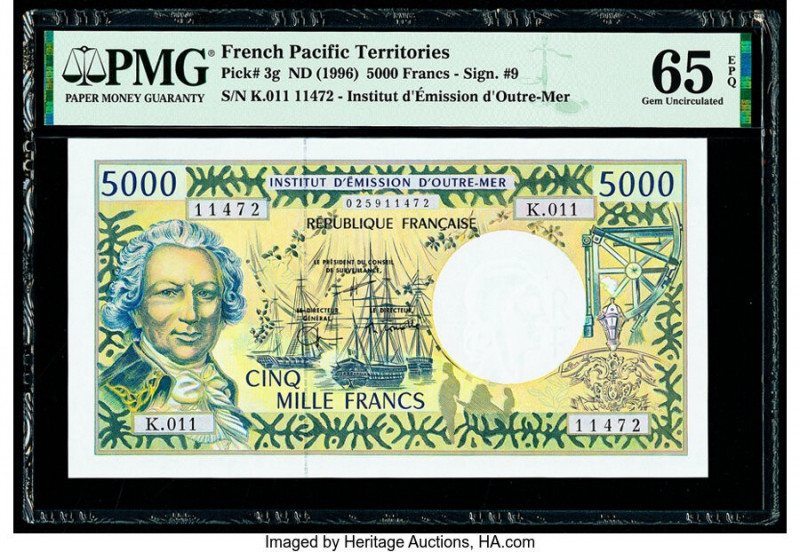 French Pacific Territories Institut d'Emission d'Outre Mer 5000 Francs ND (1996)...
