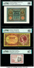 Germany Republic Treasury Note 100 Mark 1920 Pick 69b PMG Gem Uncirculated 66 EPQ; Hungary Hungarian National Bank 10,000 Pengo 1945 Pick 119a PMG Gem...