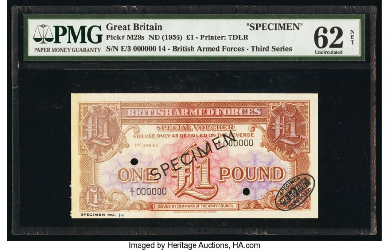 Great Britain British Military Authority 1 Pound ND (1956) Pick M29s Specimen PM...