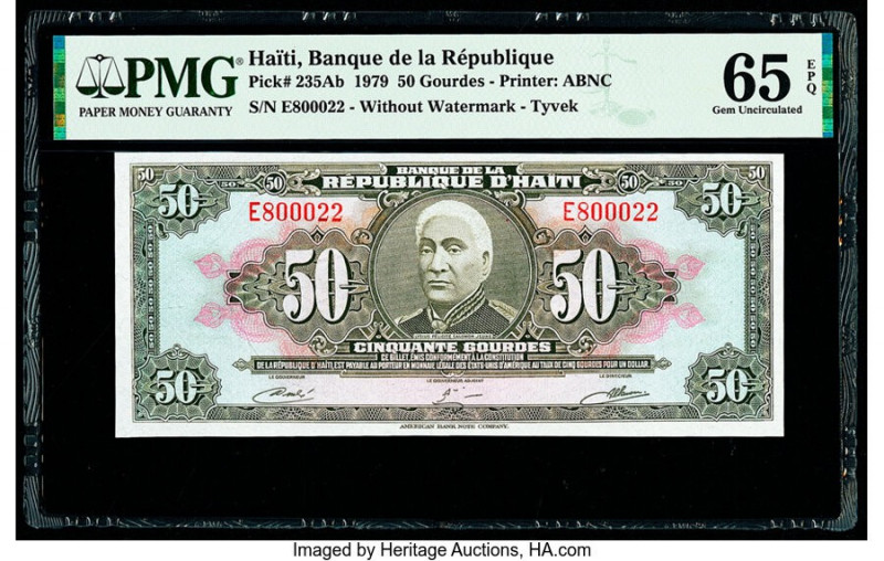 Haiti Banque de la Republique d'Haiti 50 Gourdes 1979 Pick 235Ab PMG Gem Uncircu...