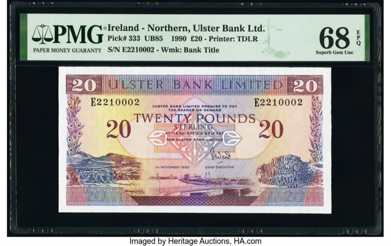 Ireland - Northern Ulster Bank Limited 20 Pounds 1.11.1990 Pick 333 PMG Superb G...