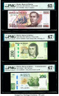 Mexico Banco de Mexico 500; 200 (2) Pesos 1998; 2014; 2019 Pick 110c; 125at; UNL Three Examples PMG Gem Uncirculated 65 EPQ; Superb Gem Unc 67 EPQ (2)...