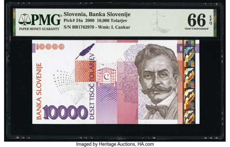 Slovenia Banka Slovenije 10,000 Tolarjev 15.1.2000 Pick 24a PMG Gem Uncirculated...