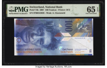 Switzerland National Bank 100 Franken 2007 Pick 72h PMG Gem Uncirculated 65 EPQ. 

HID09801242017

© 2020 Heritage Auctions | All Rights Reserved