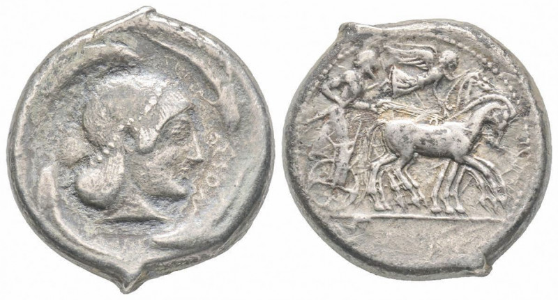 Sicily, Syracuse, Tétradrachme, 485-479 BC , AG 16.70 g.
Ref: Sear 923 - Near VF...