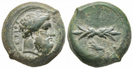 Sicily, Syracuse, Hemilitron, 344-336 BC, AE 18.15 g.
Ref: Sear 1192 - VF