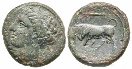 Sicily, Syracuse, Agathokles, 317-289 BC, AE 5.54 g.
Ref: Sear 1195 - Near VF