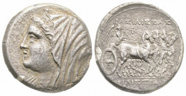 Sicily, Syracuse, Philistis, wife of Hieron II, Tetradrachm 16 Litrai, 274-216 BC, AG 12.74 g.
Ref: Sear 988, HGC 1554 - Near EF