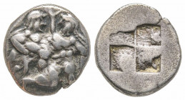 Thrace, Thasos, Drachm, 500-480 BC, AG 3.7 g.
Ref: Pozzi 1114 - Near VF