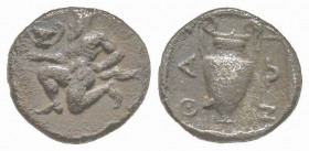Thracia, Thasos, Trihemiobol, 411-350 BC, AG 1.3 g.
Ref: Pozzi 1123 - Near VF