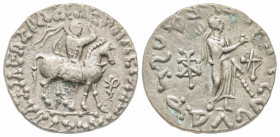 Baktrian Kingdom, Azes II, Tetradrachm, 30-20 BC, AG 9.5 g.
Ref: Mitch 329.2317 - Near VF