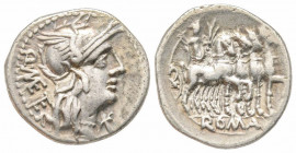 Roman Republic, Q. Caecilius Metellius, Rome, 130 BC, Denarius, AG 3.81 g. Ref: Crawford 256/1 - VF