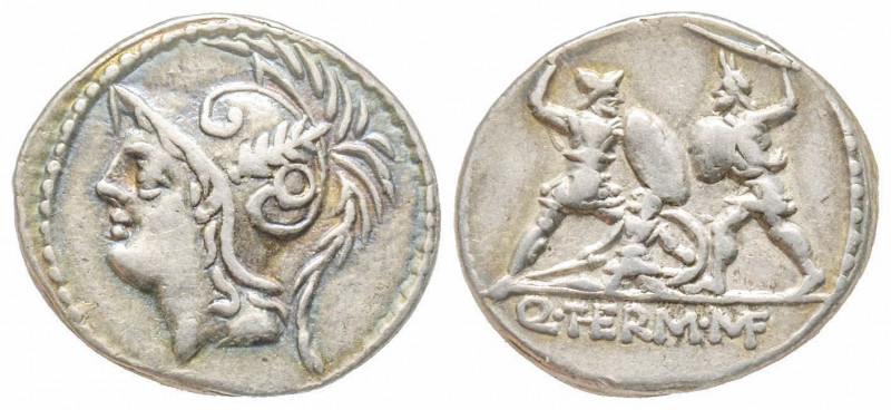 Roman Republic, Q. Minucius Thermus M. f., Rome, 103 BC, Denarius, AG 3.91 g. 
R...