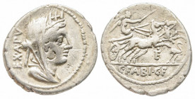 Roman Republic, C. Fabius C.f. Hadrianus, Rome, 102 BC, Denarius, AG 3.71 g. 
Ref: Crawford 322/1a - VF. Rayures