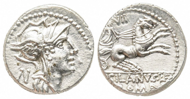 Roman Republic, D. Iunius Silanus L.f., Rome, 91 BC, Denarius, AG 4.00 g. 
Ref: ...