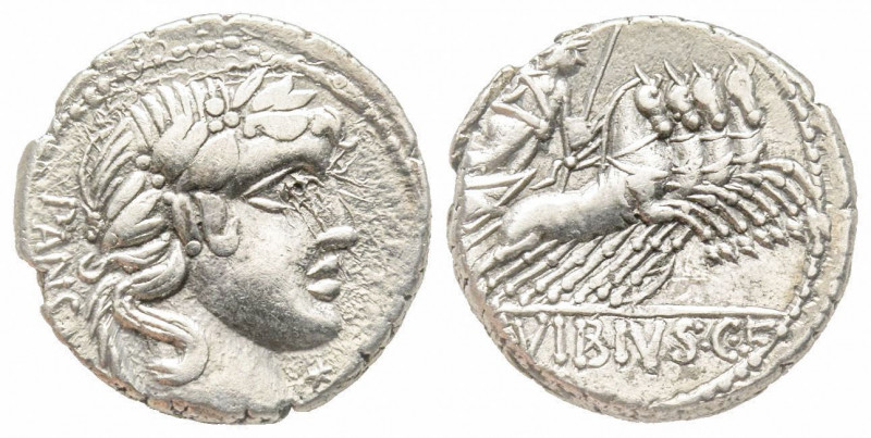 Roman Republic, C. Vibius C.f. Pansa, Rome, 90 BC, Denarius, AG 3.84 g. Ref: Cra...
