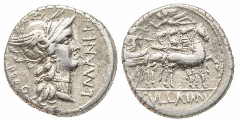 Roman Republic, L. Sulla and L. Manlius Torquatus, Rome, 82 BC, Denarius, AG 3.9...