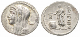 Roman Republic, L. Cassius Longinus, Rome, 63 BC, Denarius, AG 3.91 g.
Ref: Crawford 413/1 - Near EF