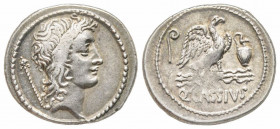 Roman Republic, Q. Cassius Longinus, Rome, 55 BC, Denarius, AG 3.93 g. 
Ref: Crawford 428/3 - Good VF