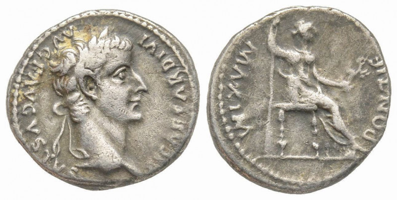 Tiberius 14 - 37, Denarius, Lugdunum, AD 36-37, AG 3.7 g. Ref: Ric 30, C.16 - Ne...