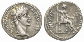 Tiberius 14 - 37, Denarius, Lugdunum, AD 36-37, AG 3.7 g. Ref: Ric 30, C.16 - Near VF