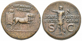 Germanicus, Dupondius, Roma, AD 37-41, AE 16.80 g. 
Ref: RIC 57 (Gaius), C 7 - Near VF