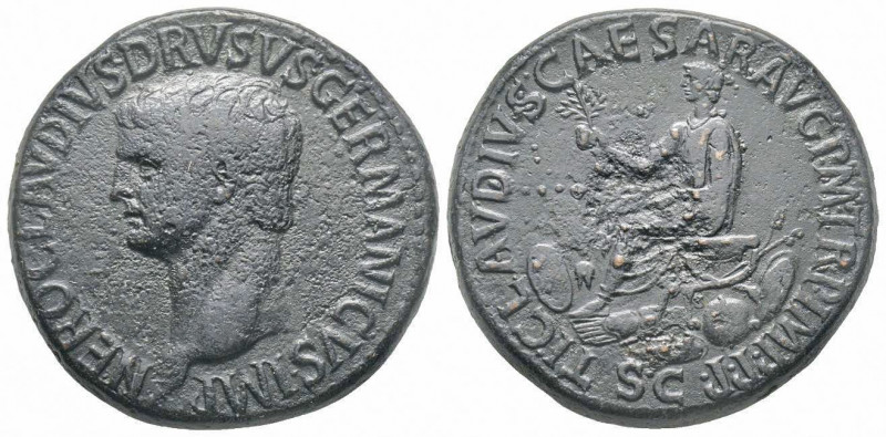 Nero Claudius Drusus, Sestertius, Rome, AD 42-43, AE 28.22 g. 
Ref: RIC 109 (Cla...