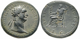 Domitianus 81-96 , Sestertius, Rome, AD 88-89, AE 26.3 g. 
Ref: RIC 401, C. 316 - Near EF
