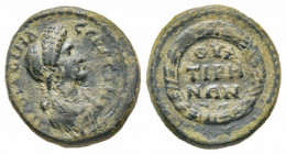 Domitianus for Domitia, Bronze of Thyateira in Lydia, AD 81-96, AE 2.96 g. 
Ref: RPC 946 - VF, Ex Gorny & Mosch 181/n°1801
