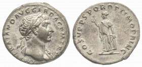 Traianus 98-117 , Denarius, Rome, AD 107-108, AG 3.20 g.
Ref: RIC 127 - EF