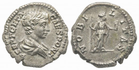 Geta as Caesar, Denarius, Rome, AD 200-202, AG 3.22 g. 
Ref: RIC 13a - Good VF