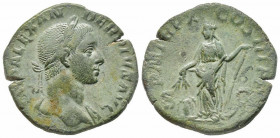 Severus Alexander 222 - 235 , Sestertius, Rome, AD 231, AE 14.23 g. 
Ref: RIC 520, C. 430 - VF, Pleasant green patina