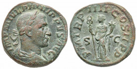 Philippus I Arabs 304 - 309, Sestertius, Rome, AD 307, AE 19.58 g.
Ref: RIC 150a, C. 138 - Near VF