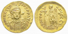 Anastasius 491-518, Solidus, Constantinople, AD 492-507, AU 4.37 g.
Ref: Sear 3 - VF